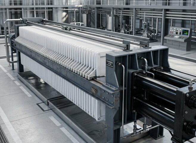 Automatic chamber plate filter press dewatering