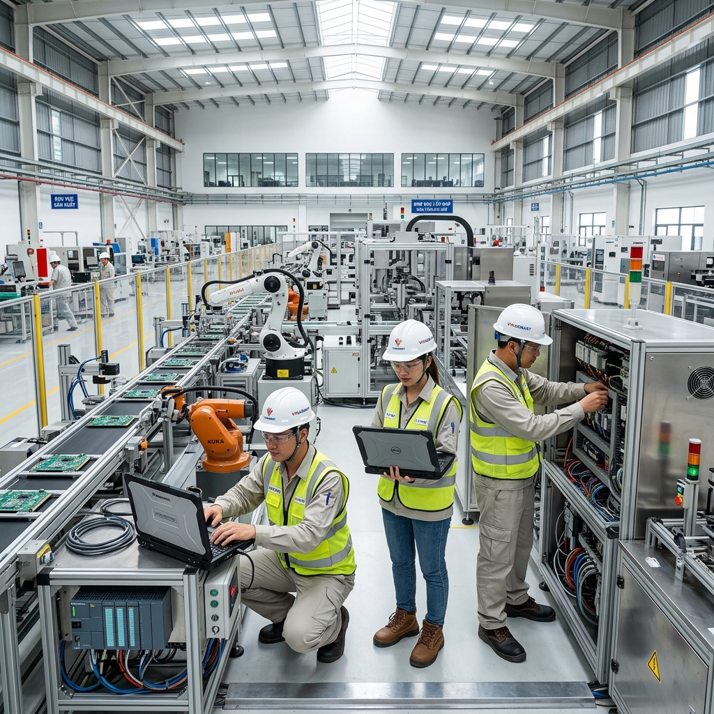 Industrial Services Engineers commissioning in Southeast Asia factory